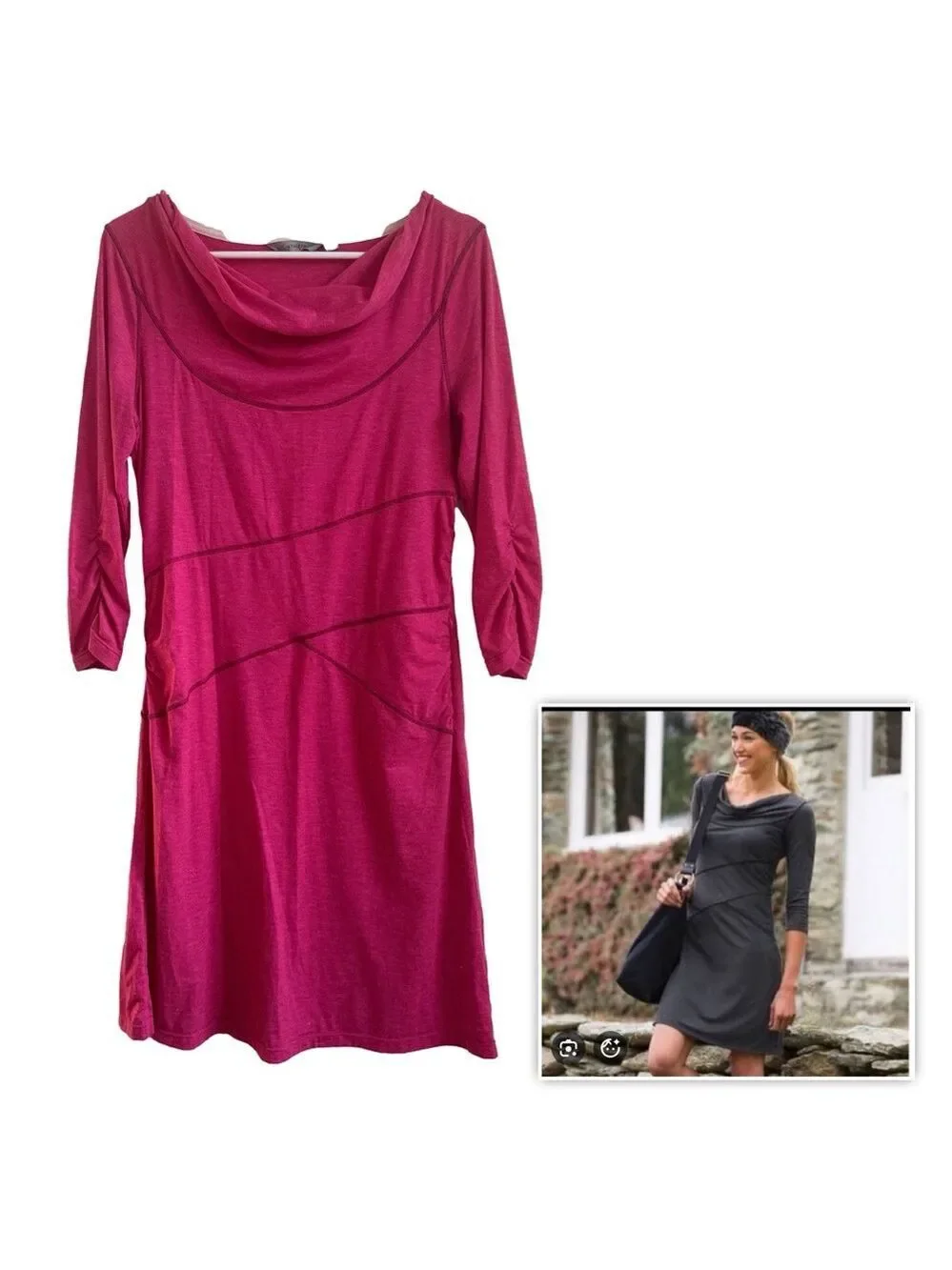 athleta casual dresses Athleta Women's Retreat Linen Dress Black Tall Size S